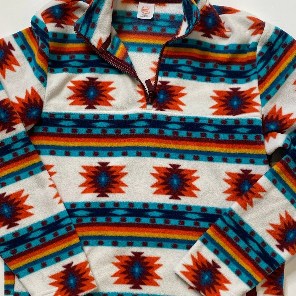 Wonder Nation Western Quarter Zip Fleece Pullover kids XXL